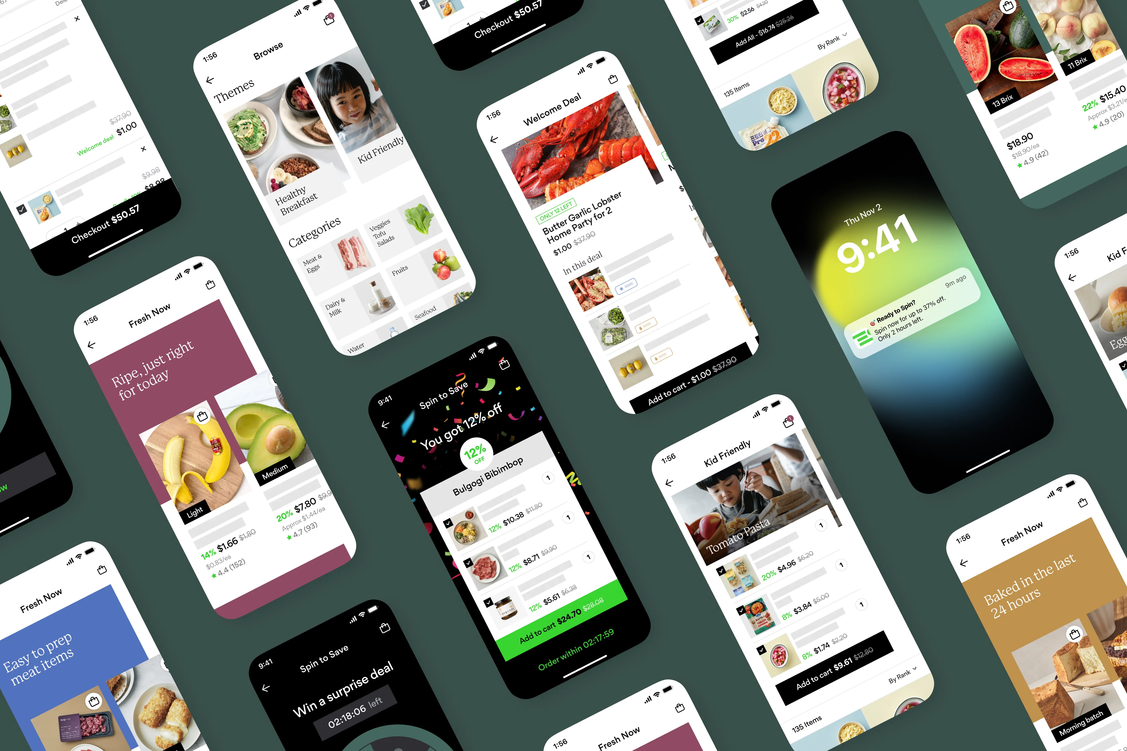 Fresh Grocery App mobile mockup