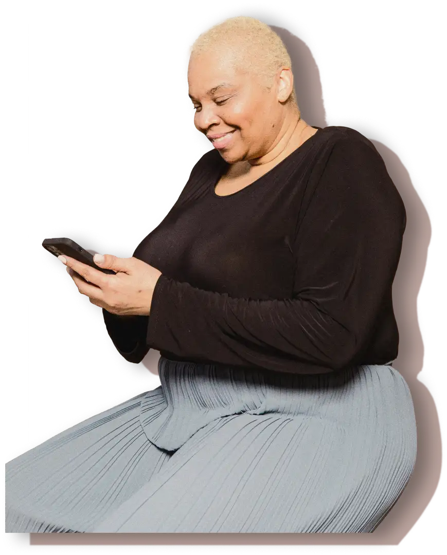 Woman checking her phone